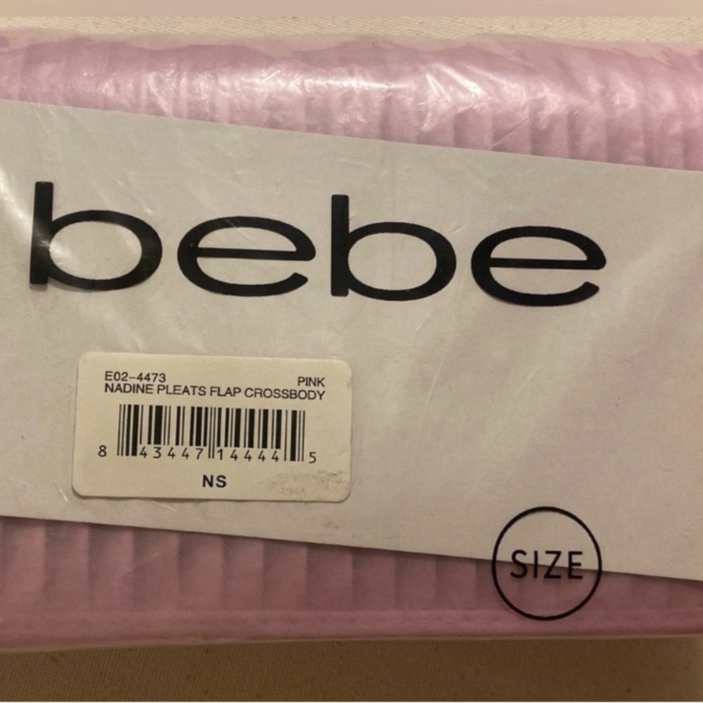 Bebe Pink Nadine Pleats Flap Crossbody Bag with Gold Logo - Picture 4 of 5